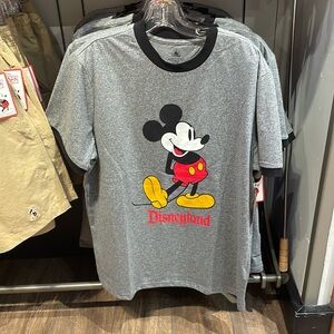 Disney Parks Disneyland Mickey Mouse Gray Ringer T Shirt NEW